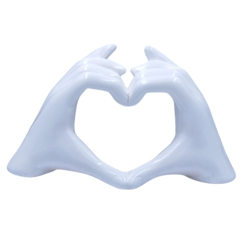 Mano Cuore bianca in ceramica 21 cm