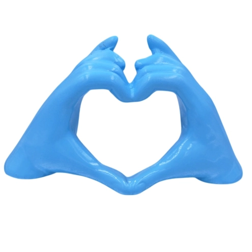 Mano Cuore azzurra in ceramica 21 cm
