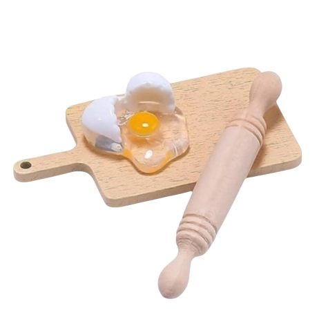 Tagliere con uova e mestolo per pastori da 7 a 12 cm