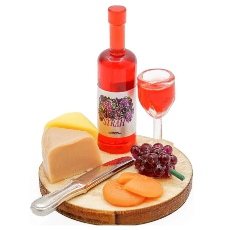 Tagliere con formaggio,frutta e vino per pastori da 7 a 12 cm