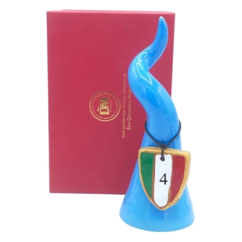 Corno in ceramica Napoli 4 Scudetto 30 cm 2