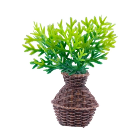 Vaso stile impagliato con pianta per pastori da 7 a 15 cm