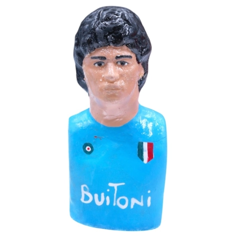 Busto di Maradona azzurro in terracotta 8 cm 2