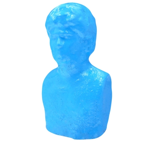 Busto di Maradona azzurro in terracotta 8 cm