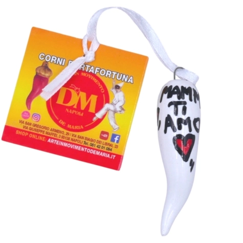 Corno dell'Amore sulla mamma in ceramica da 6 o 9 cm