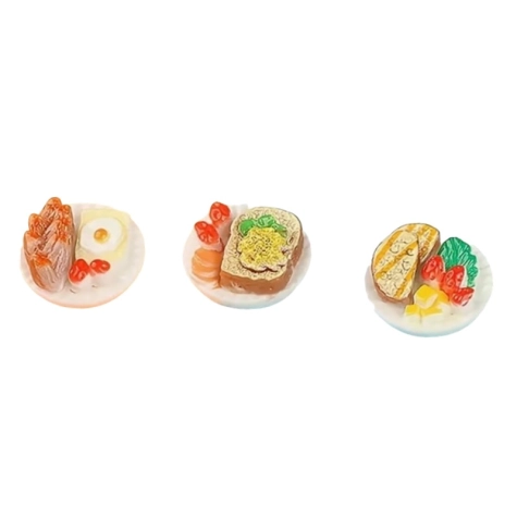 Set da 3 piatti misti con cibo per pastori da 7 a 10 cm
