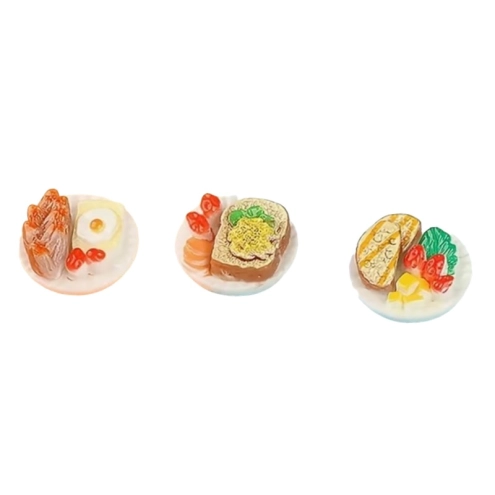 Set da 3 piatti misti con cibo per pastori da 7 a 10 cm
