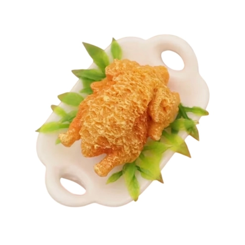 Pollo allo spiedo al piatto per presepe | oggettistica cibo presepe