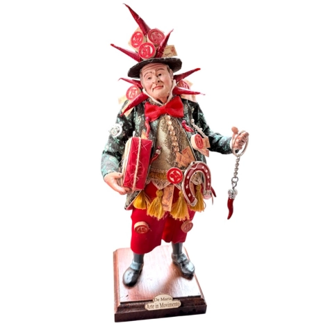 Gobbo scio scio vestito colorato con occhi in vetro 45 cm 2