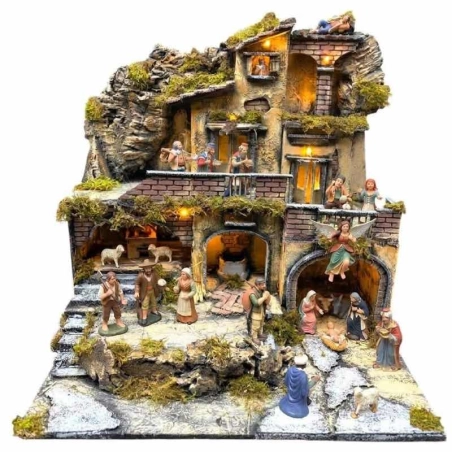 Presepe fatto a mano  con pastori 40 cm |Natività per presepe