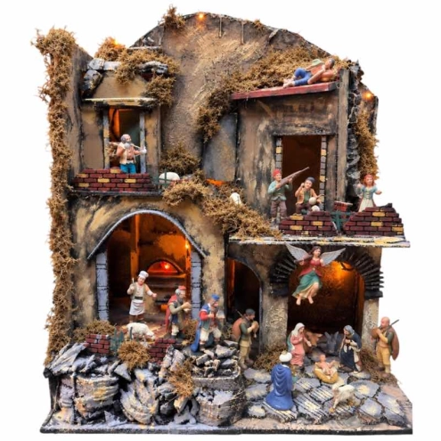 Presepe fatto a mano con pastori 65 cm |Natività per presepe