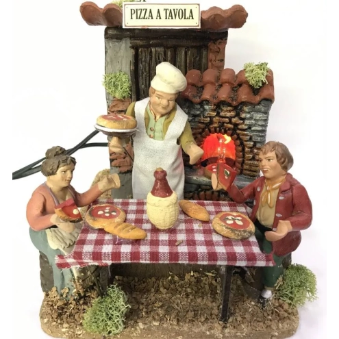 Pizza a tavola in movimento 10 cm