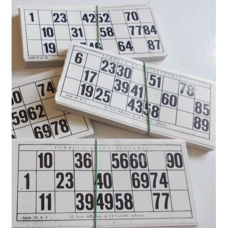 24 cartelle per tombola