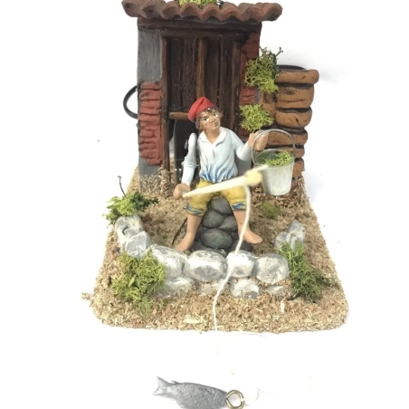 Pescatore in movimento 10 cm