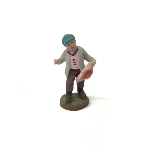 Macellaio in terracotta pastore presepe 4 cm