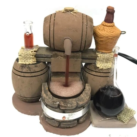 Vinaio in legno con bottiglie in vetro 13 cm