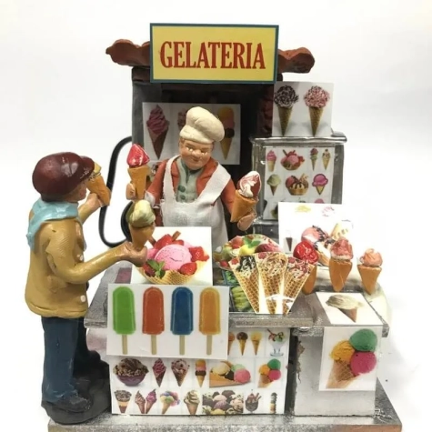 Gelataio con cliente in movimento 10 cm