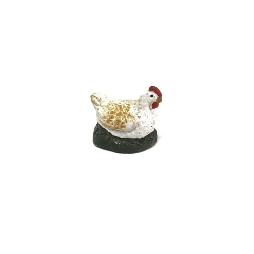 Gallina seduta in terracotta 10 cm