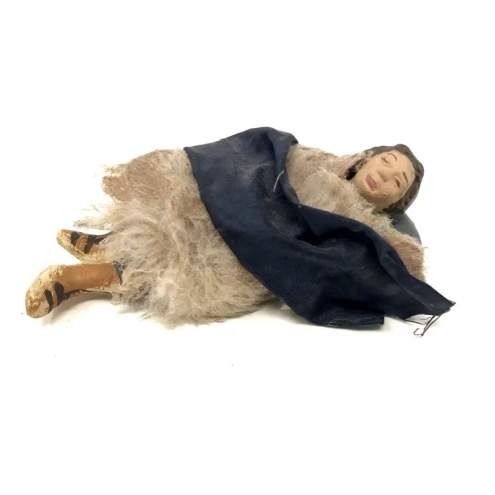 Benino in terracotta con vestiti di stoffa 10 cm