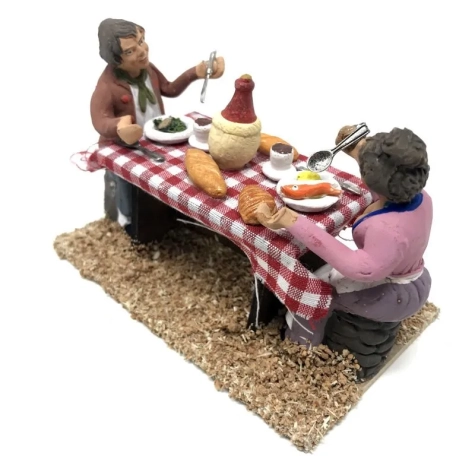 2 pastori a tavola che mangiano 10 cm 2