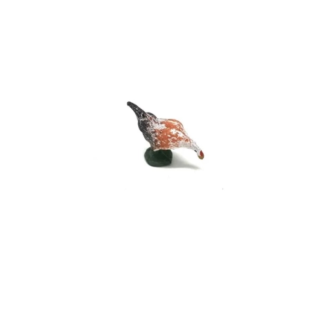 Gallina con testa abbassata in terracotta 4 cm