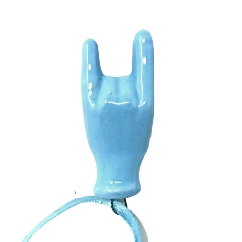 Corna in ceramica azzurro 5 cm