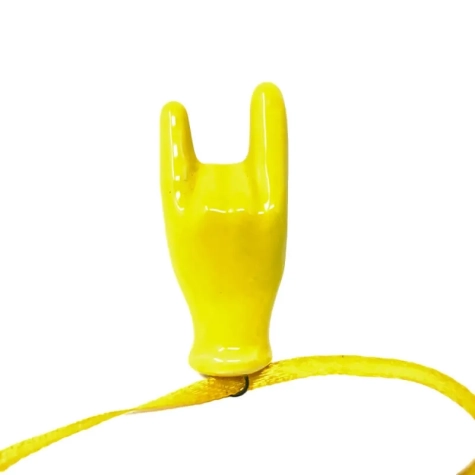 Corna in ceramica giallo 5 cm 2