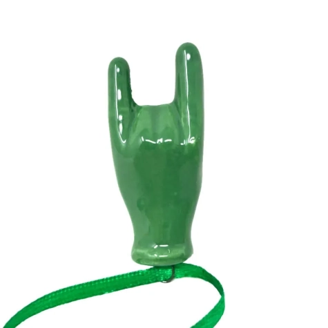 Corna in ceramica verde 5 cm 2