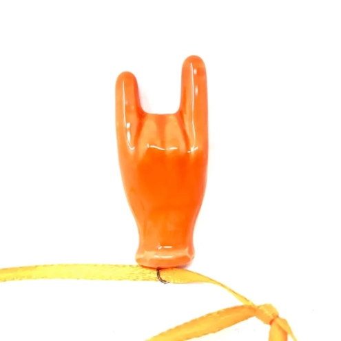 Corna in ceramica arancione 5 cm
