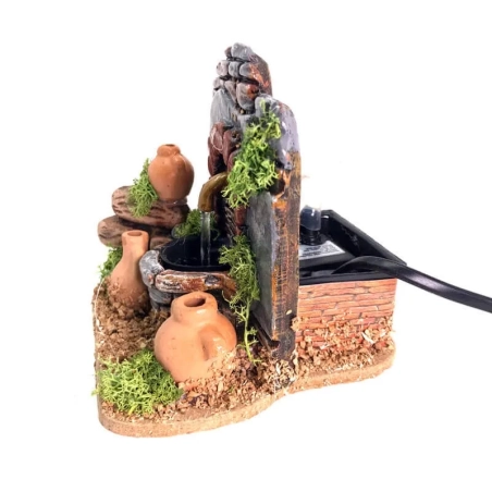 Fontana  antico rudere in terracotta 13 cm