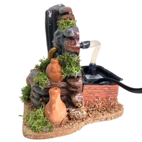 Fontana con testa di leone in terracotta 15 cm 2