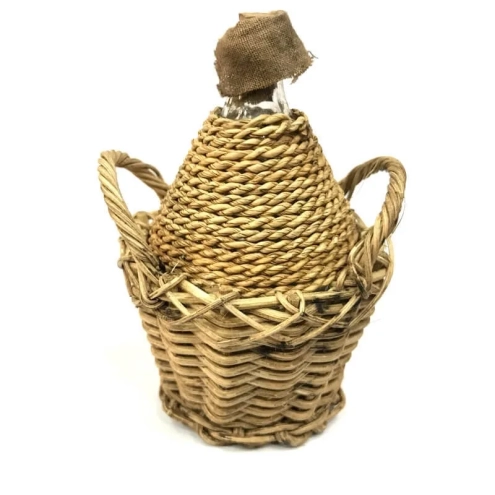 Damigiana per vino in vetro impagliata 10 cm
