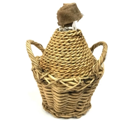 Damigiana per vino in vetro impagliata 10 cm