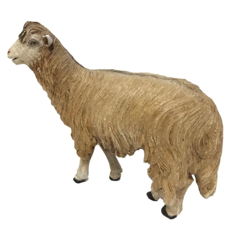 Pecora al cammino in terracotta con occhi di vetro