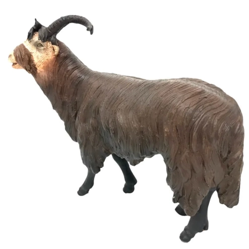 Caprone frisa in terracotta con occhi in vetro