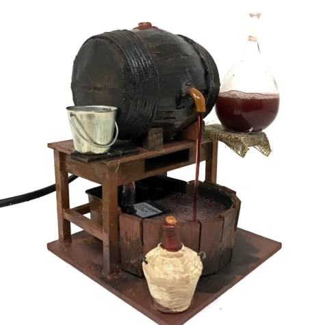 Vinaio per presepe con damigiana in vetro 16 cm 2