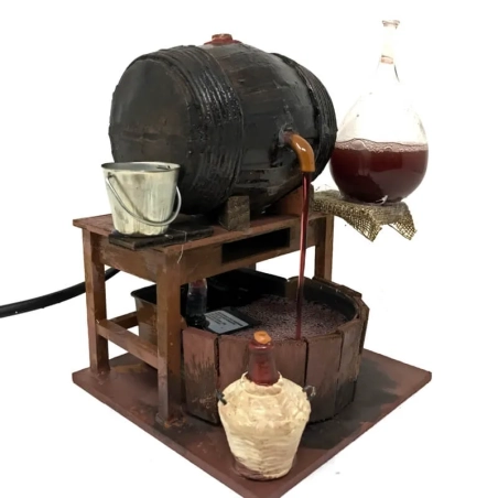 Vinaio per presepe con damigiana in vetro 16 cm