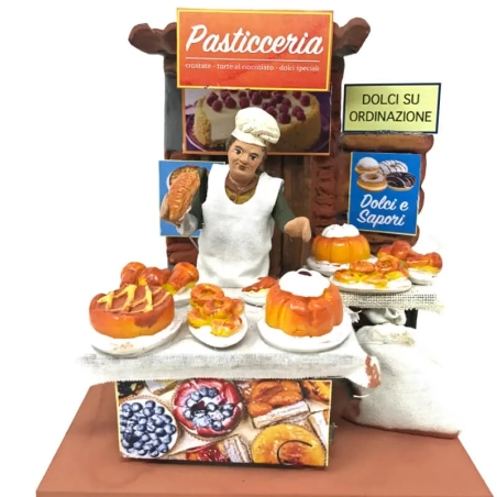 pasticciere presepe in movimento 10 cm
