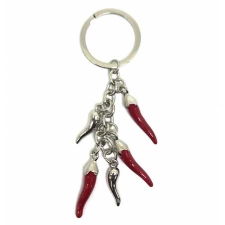 Portachiavi con corni in metallo 6 cm con scatola regalo