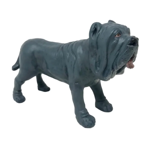 Cane in terracotta con occhi in vetro per presepe