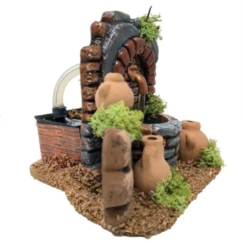 Fontana stile romano in terracotta 12 cm 2