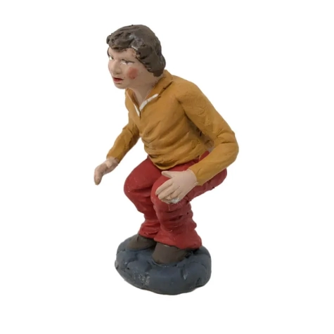 Pastore che fa la cacca in terracotta 10 cm 2
