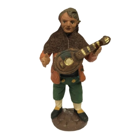 Uomo che suona il mandolino in terracotta 10 cm
