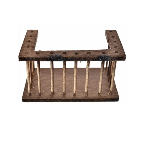 Balcone artigianale in legno per presepe 11 cm