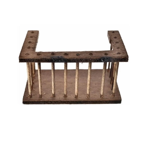 Balcone artigianale in legno per presepe 11 cm