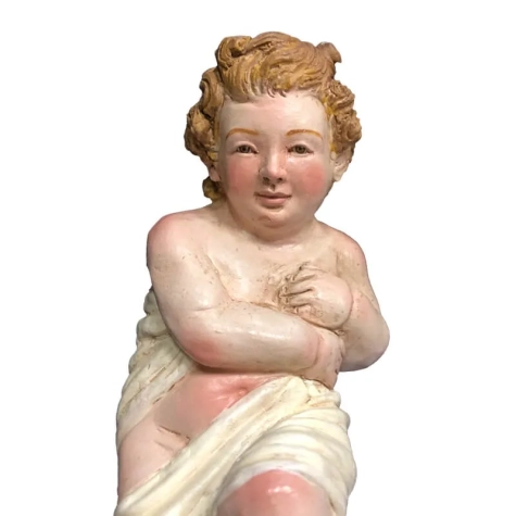 Gesù Bambino napoletano occhi in vetro per pastori da 35 a 40 cm 2