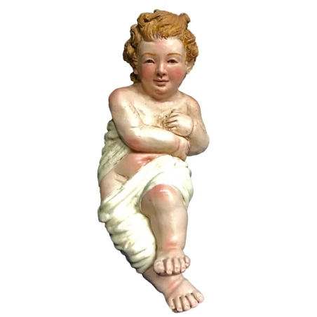 Gesù Bambino napoletano occhi in vetro per pastori da 35 a 40 cm