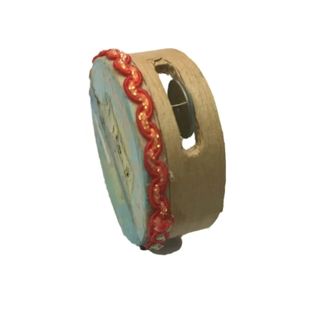 Tamburello con dipinto di Napoli 4.5 cm
