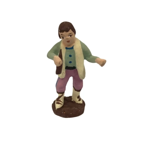 Zampognaro con ciaramella in terracotta 4 cm