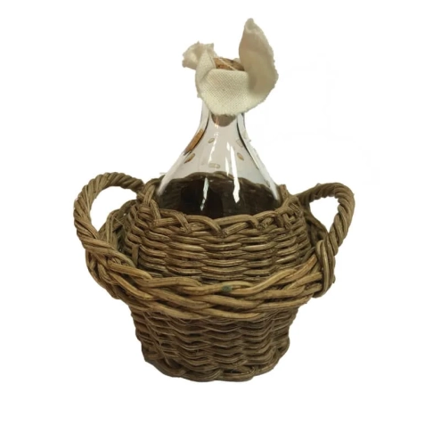 Damigiana per vino in vetro impagliata 8 cm